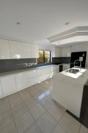 Bathroom deep cleaned after move out with sanitised shower sink and toilet in Sydney property