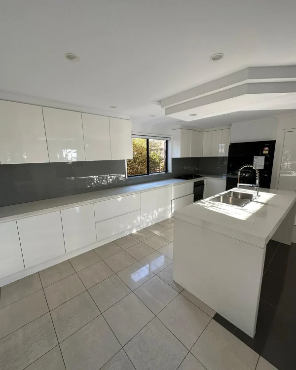 Bathroom deep cleaned after move out with sanitised shower sink and toilet in Sydney property
